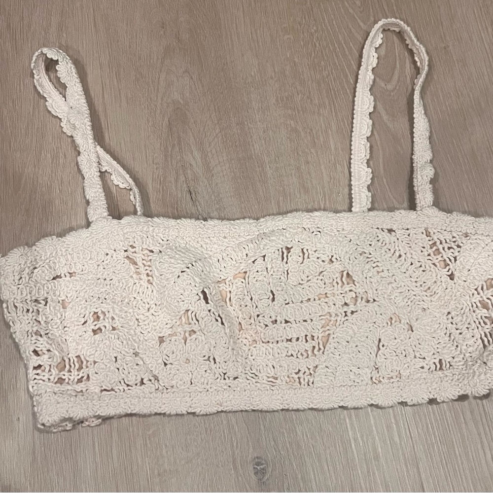 Cream Crochet Crop Top